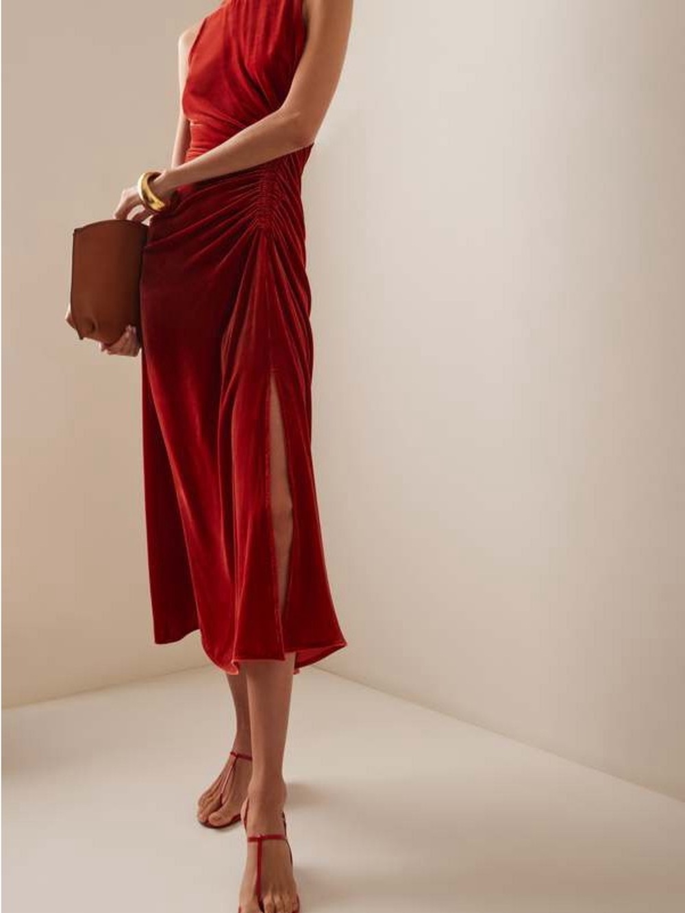 Ulla Johnson Rust Red Velvet Sleeveless Dress